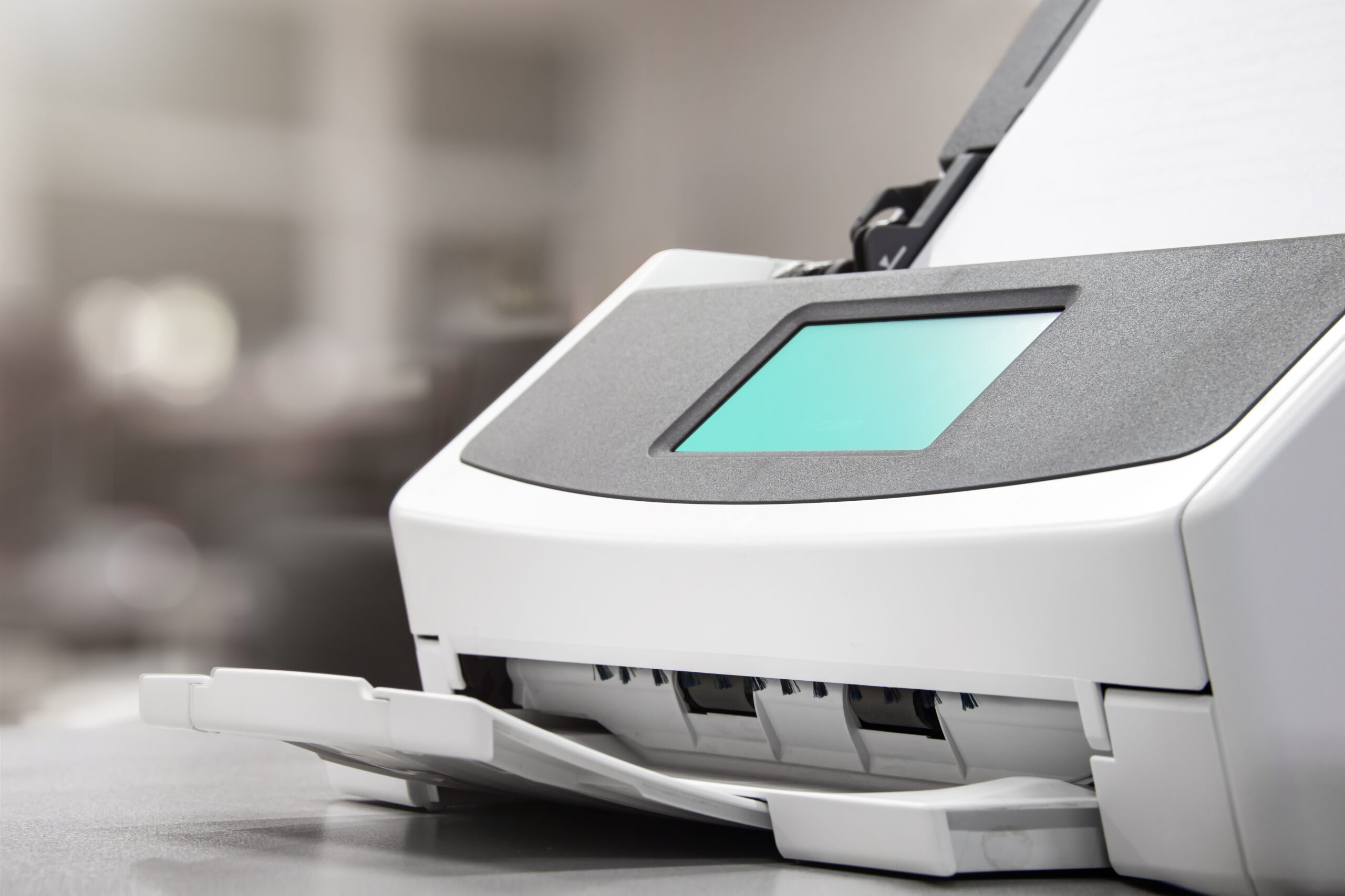 Windows laptop linked to an office printer